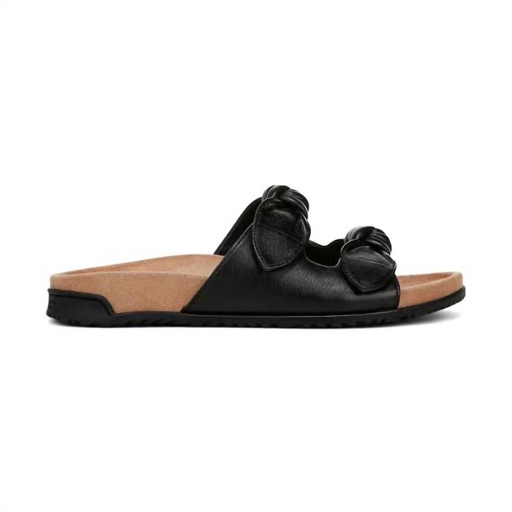 NEW VIONIC women's elara sandal in black tumbled leather
